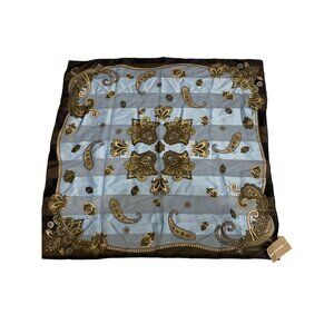 NWT Jones New York‎ Women’s Square Scarf 20.5” Blue Polyester Geometric